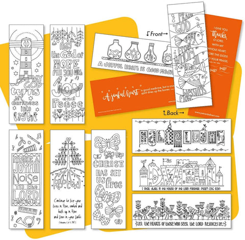 10 Images of Joy Colouring Bookmarks