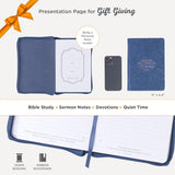 Christian Art Gifts Blue Vegan Leather Zipped Journal, Inspirational Women's Notebook the Lord Will Guide Scripture, Flexible Cover, 336 Ruled Pages, Ribbon Bookmark, Isa. 58:11 Bible Verse Imitation Leather