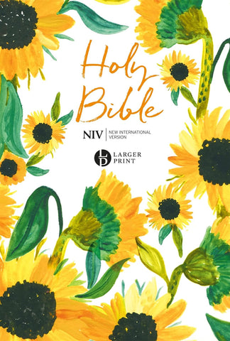 NIV Larger Print Soft-tone Bible: Sunflowers, Anglicised, Pew Bible, Slipcase, Presentation Page, Ribbon Marker, Key Story Shortcuts, Reading Plan, Bible Guide HB