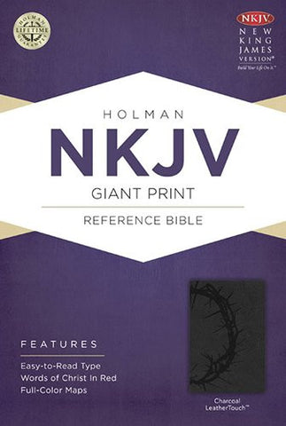 Giant Print Reference Bible-NKJV: New King James Versio, Charcoal, LeatherTouch, Holman Giant Print Reference