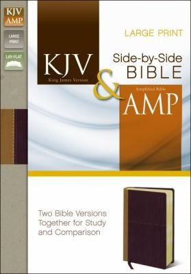 KJV and Amplified Side-by-side Bible: King James Version / Amplified, Camel / Rich Red, Italian Duo-Tone