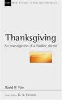 Thanksgiving:  An Investigation of a Pauline Theme PB