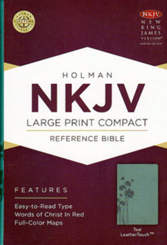 Large Print Compact Reference Bible-NKJV: New King James Version Reference Bible, Teal, Leathertouch