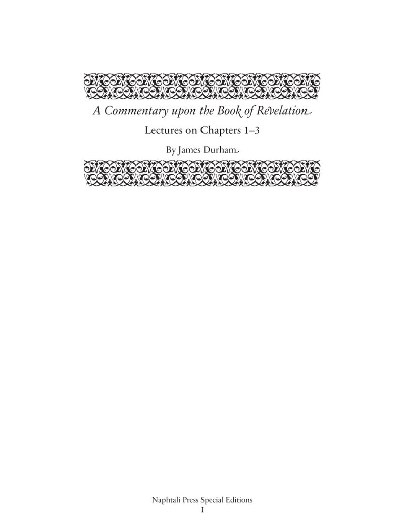 Commentary Upon the Book of Revelation, A Lectures on Chapters 1-3 HB