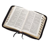 Medium print Bible without references. Black calfskin leather, with thumb index and zip. Authorised (King James) Version.